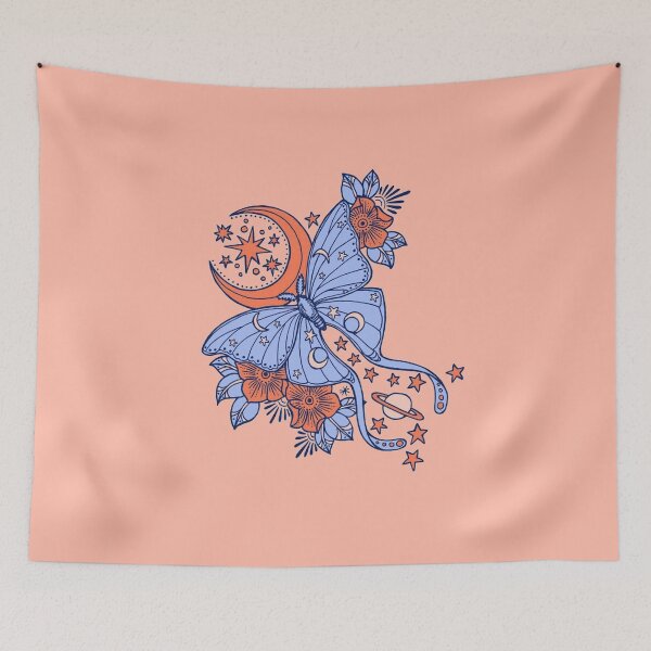 Item preview, Butterfly With Moon And Stars ||Butterfly With Moon ||Bleu Butterfly designed and sold by Artw0rld.