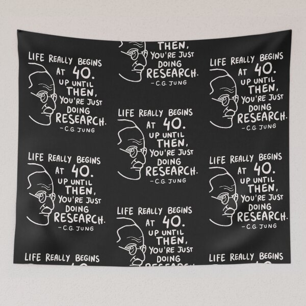 Item preview, Carl Gustav Jung Quote - Life really does begin at forty designed and sold by isstgeschichte.