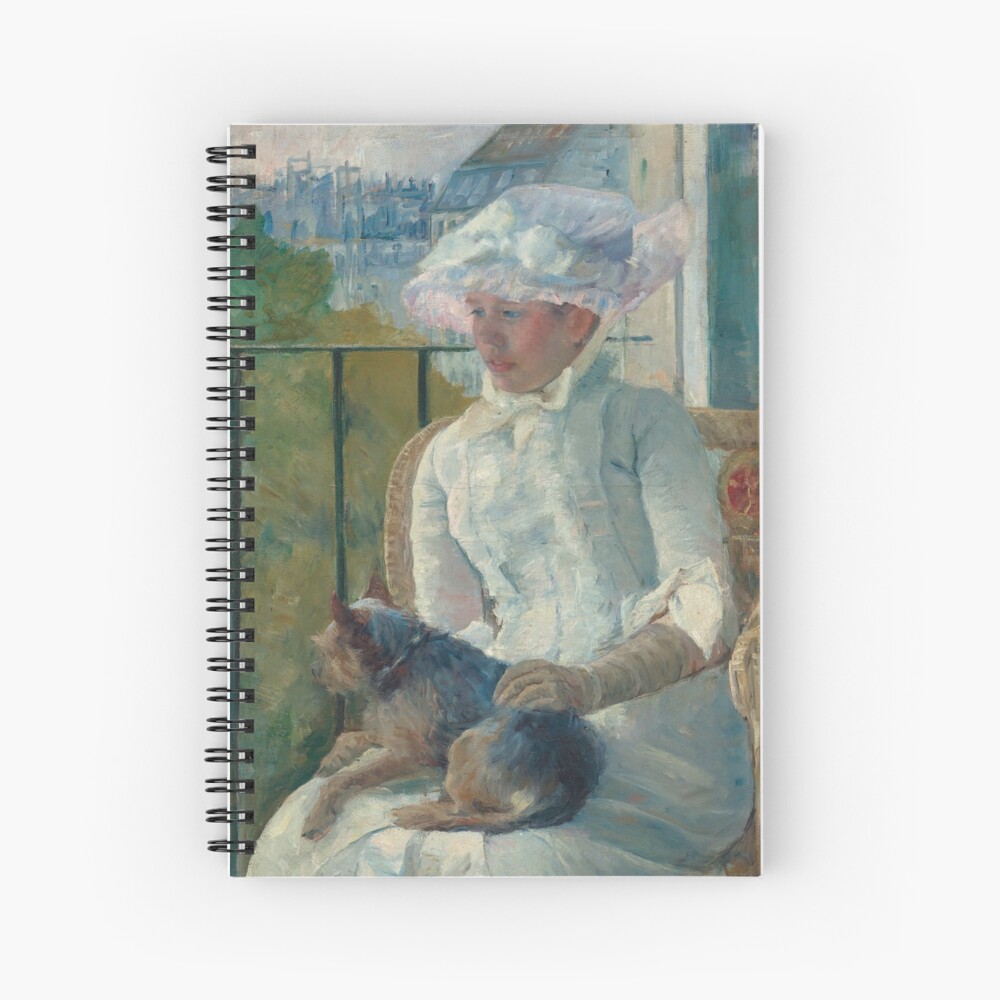 Young Girl at a Window With Dog Oil Painting by Mary Stevenson Cassatt Spiral Notebook