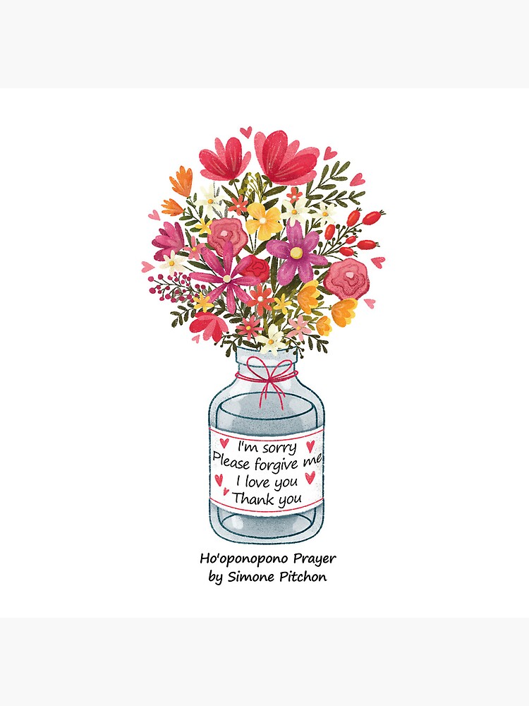 Thumbnail 5 of 5, Coasters (Set of 4), Ho'oponopono Flower Jar designed and sold by SimoneReikiShop.