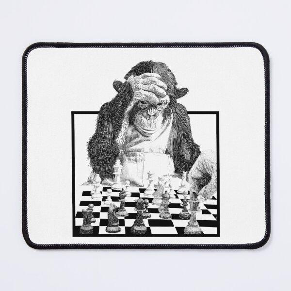 Funny Chess Monkey checkmate king chessboard 3d chess pawn room smart  monkey genius iq game night board game chimpanzees gorilla ape funny chimp   Art Board Print for Sale by weird83