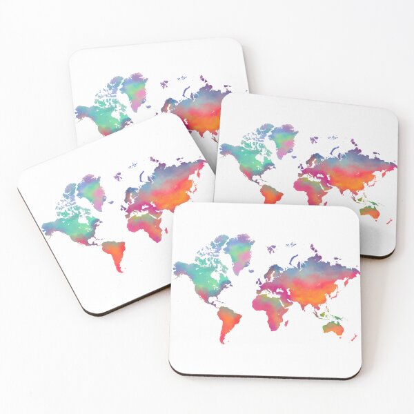 Item preview, Map Of The World - Watercolour designed and sold by Lit_Creation ⭐️⭐️⭐️⭐️⭐️.