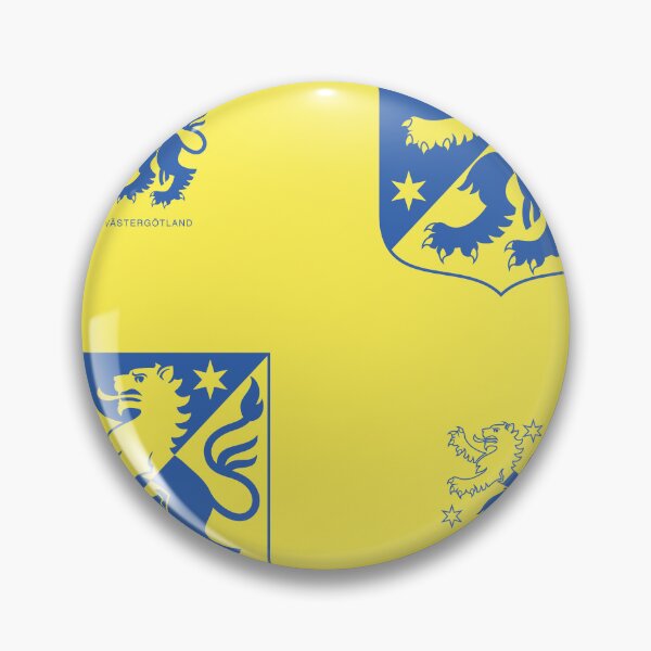 Item preview, Västergötland Two Tone Lion, Yellow and Blue Pattern (Sweden/ Svenska landskap) designed and sold by Landskapsbutiken .com.