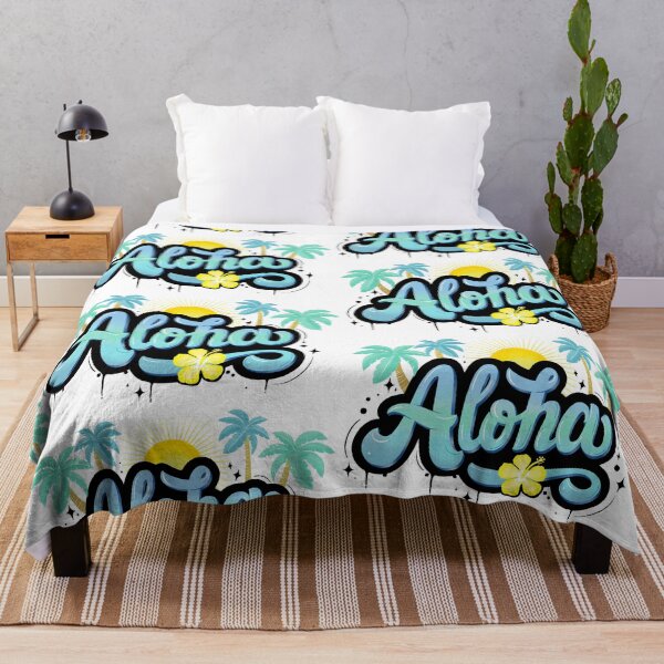 Item preview, Aloha Vibes with Palm Trees, Sun and Hibiscus Flower designed and sold by Sandra Brezina.