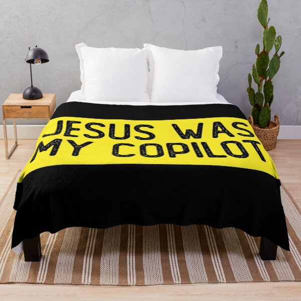Item preview, Jesus Was My Copilot Funny Bumper designed and sold by Sour Soul.