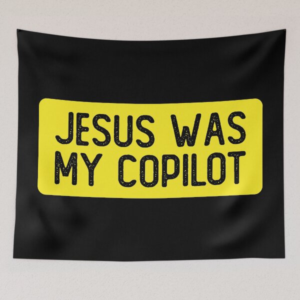 Item preview, Jesus Was My Copilot Funny Bumper designed and sold by Sour Soul.