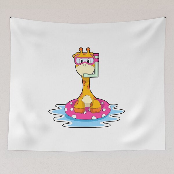 Artikelvorschau, Giraffe beim Schwimmen mit Schnorchel entworfen und verkauft von Snabdesign84.