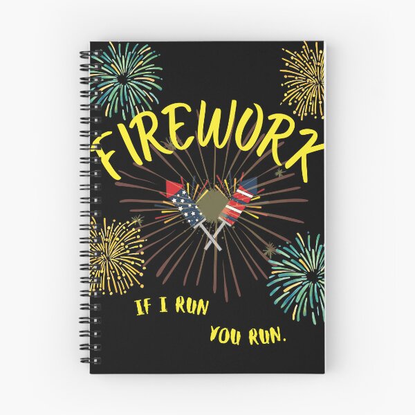 Item preview, "fireworks if i run you run" firecracker party t shirt for night party and BBQ on july fourth. designed and sold by haideralibhai.
