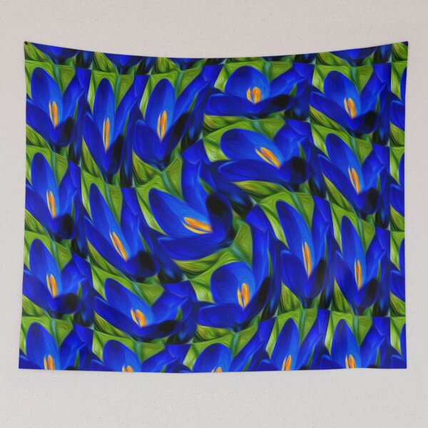 Item preview, Blue Saffron Crocus Pattern designed and sold by Patternflower.