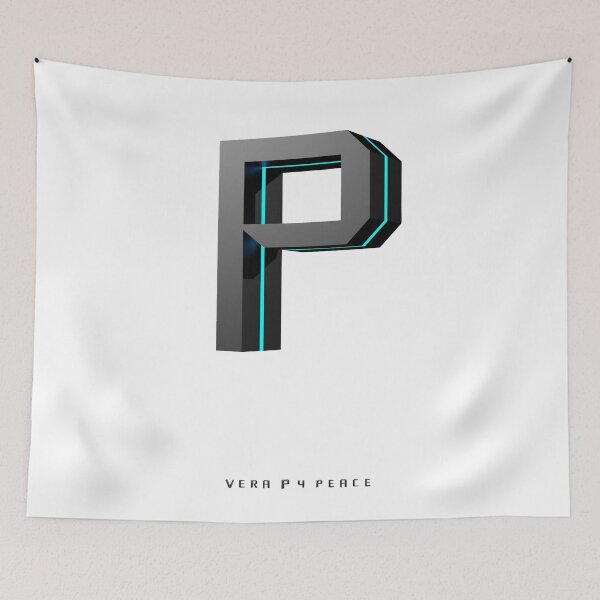 Item preview, vera P 4 PEACE – black-cyan designed and sold by Hell-Prints.