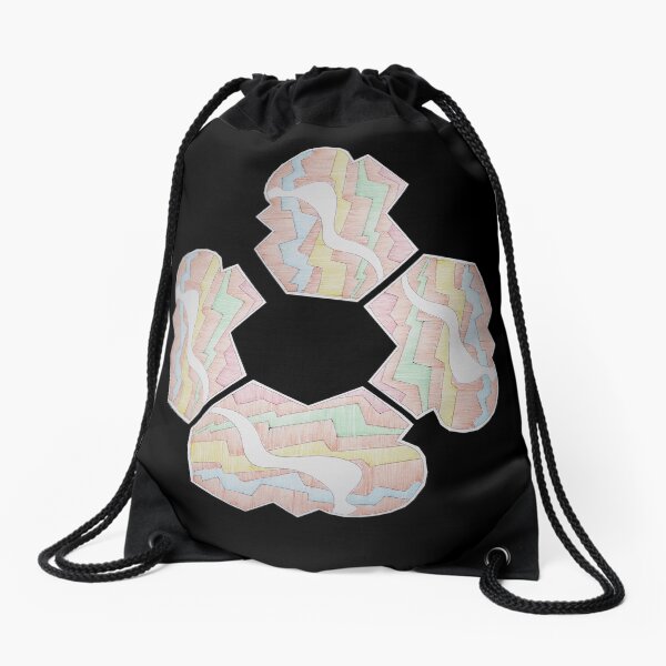 Route collage cotton 1 Drawstring Bag