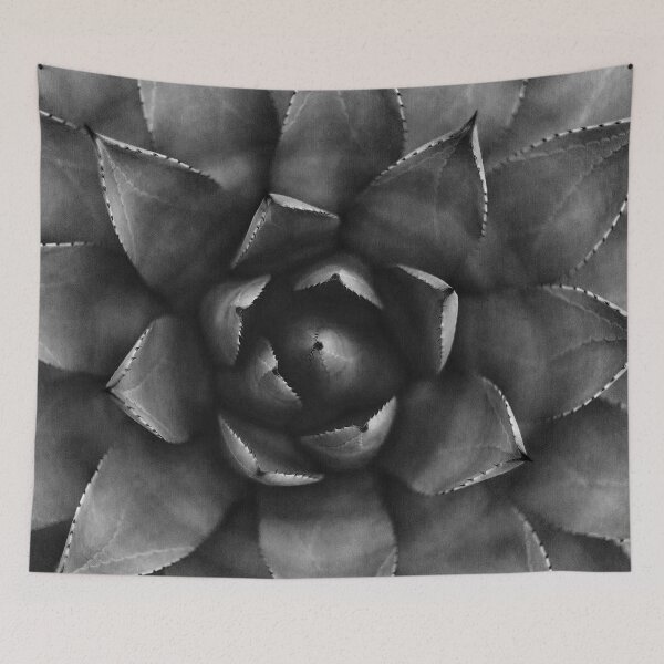 Item preview, Black and White Succulent Cactus Agave Plant Print designed and sold by Tropical Arts.