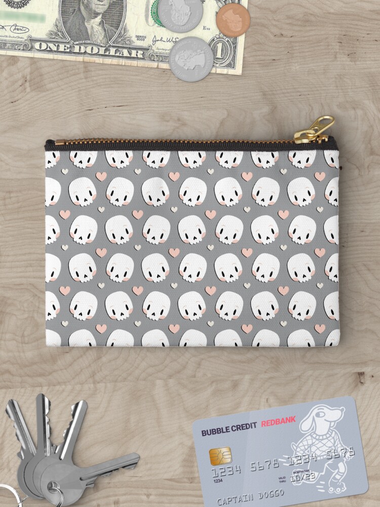 Thumbnail 3 of 4, Zipper Pouch, Skulls in love designed and sold by petitspixels.