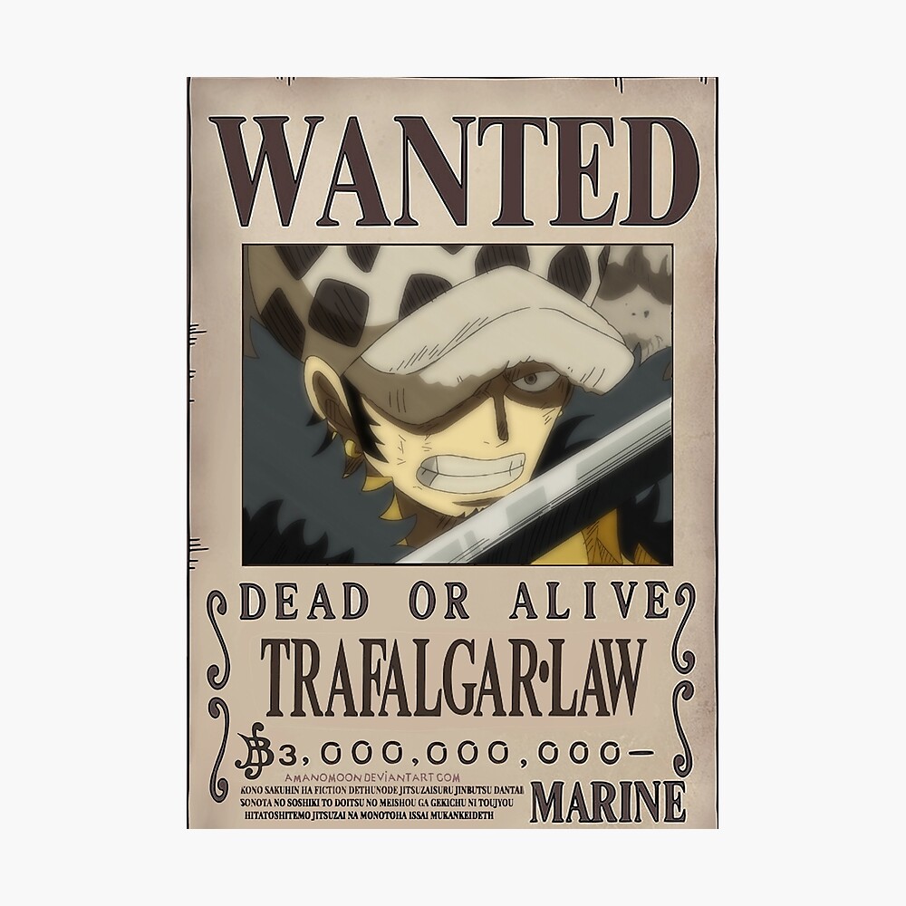 Avis De Recherche Luffy Wano Wanted Trafalgar Law Wano" Metal Print for Sale by Amanomoon | Redbubble