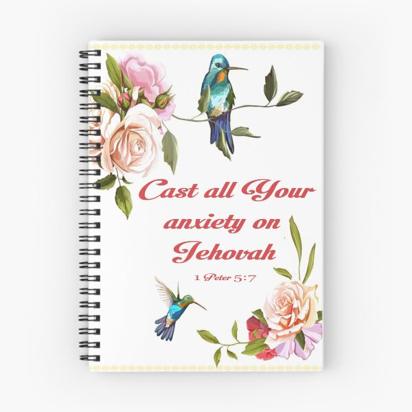 Item preview, 1 Peter 5:7 spiral notebook designed and sold by crafts-gift.