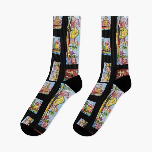 Item preview, Stickers, Funny town, oil paintings by Marina Daniluka designed and sold by MariDaniArt.