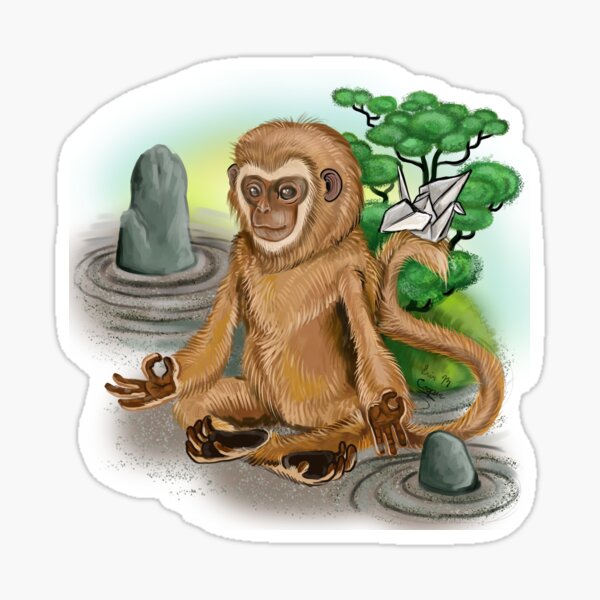 51092 MONKEY SHINY STICKERS-10