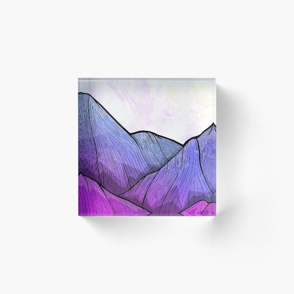 Early Morning Mountains Acrylic Block