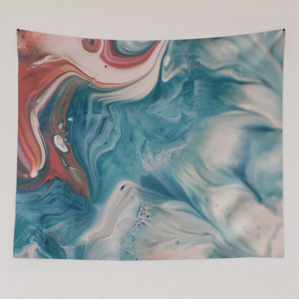 Item preview, Blue Marble Texture With Red Waves 33 designed and sold by aprajoos.