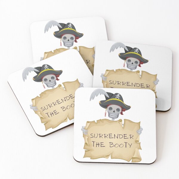 Item preview, Pirate Surrender the Booty Rum Pirates Skull Crossbones Captain Caribbean Hook Sparrow  designed and sold by badretop.
