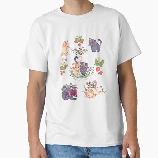 Item preview, Summertime Babushka Kitties (strawberries and clovers) designed and sold by fizzycherrycola.