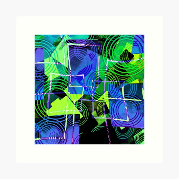 Item preview, Fun and Funky Urban Abstract - Green, Blue, Black designed and sold by pugmom4.