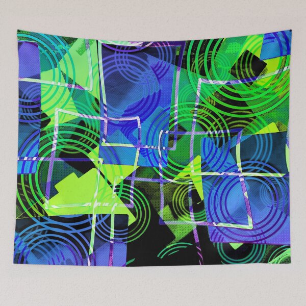 Item preview, Fun and Funky Urban Abstract - Green, Blue, Black designed and sold by pugmom4.