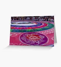 Rangoli- Street art during The Ganpati Festival in Pune. Greeting Card