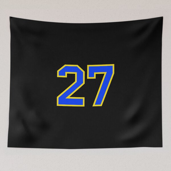 Item preview, Sports Fan Jersey Blue Yellow Lucky Number 27 Classic T-Shirt designed and sold by laureljusjv.