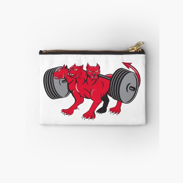 Item preview, Cerberus Multi-headed Dog Hellhound Powerlifting Barbell Cartoon designed and sold by patrimonio.