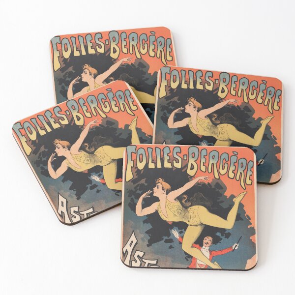 Item preview, FOLIES BERGERE ASTRIA 1880 French Music Hall Vintage Theater Poster  designed and sold by retroposters.