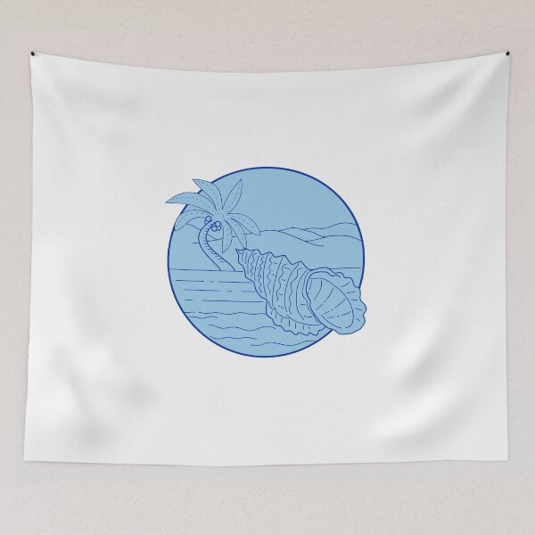 Item preview, Giant Frog Shell Beach Palm Tree Circle Retro designed and sold by patrimonio.