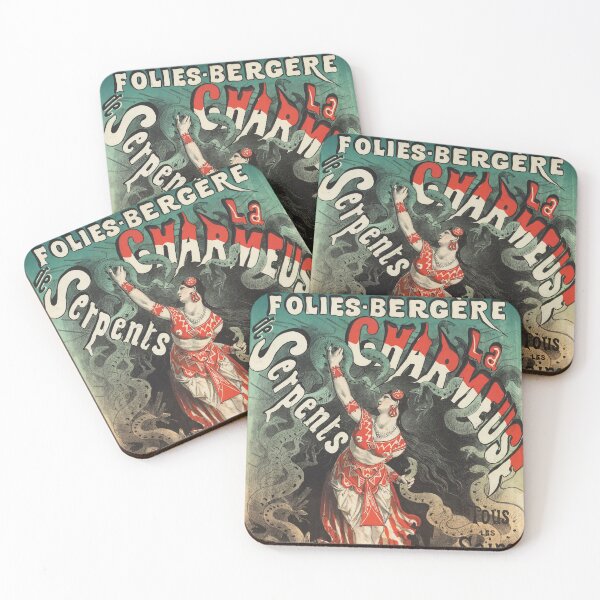 Item preview, FOLIES BERGERE de Serpents La Charmeuse 1875 French Art Nouveau Vintage Theater Poster designed and sold by retroposters.