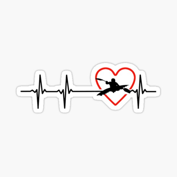 Kayak heartbeat Sticker