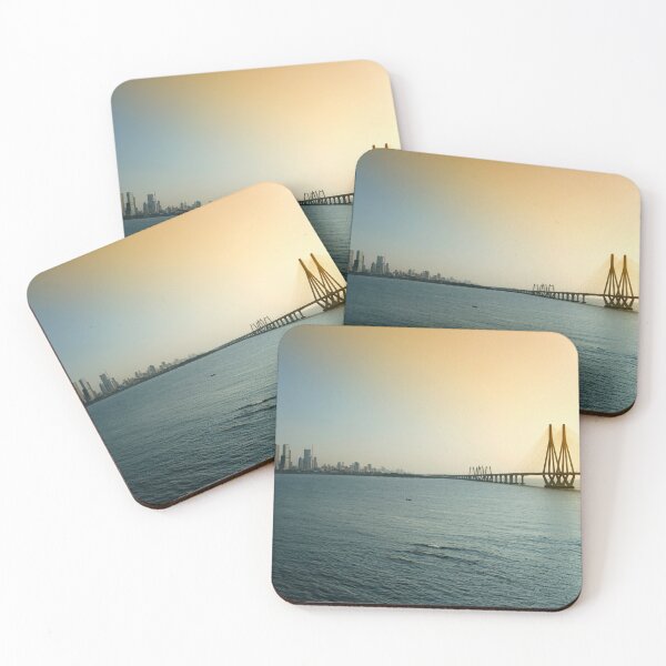 Item preview, Mumbai skyline with Sea Link Bridge , India, modern art, wall art, print, personalised gifts, custom printed gifts designed and sold by CameraDesign.