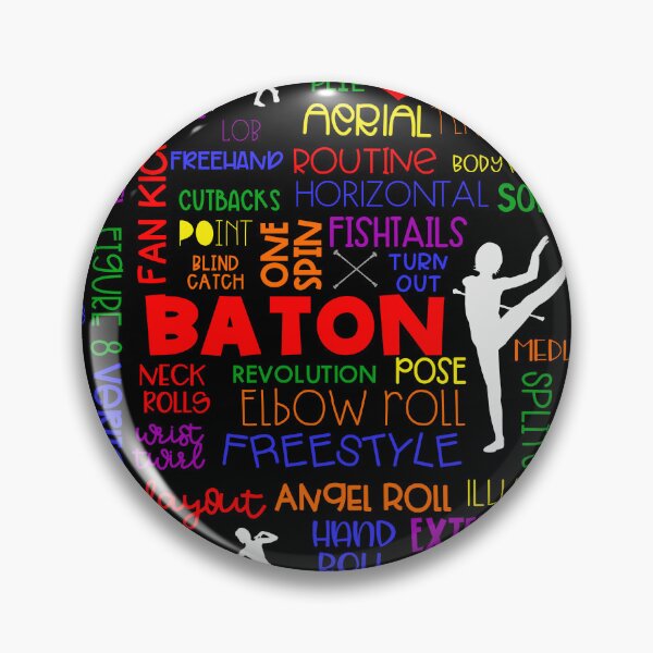 Item preview, Rainbow baton twirling word cloud (suitable for darker backgrounds) designed and sold by Peppermintmama.