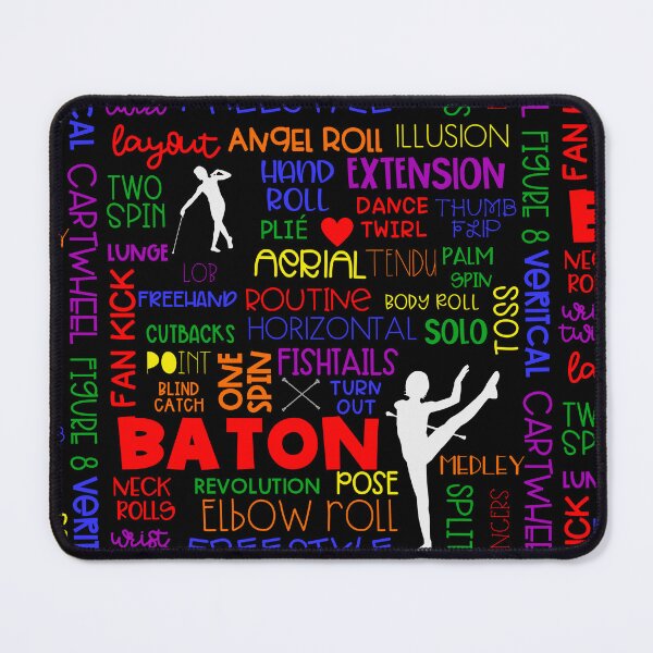 Item preview, Rainbow baton twirling word cloud (suitable for darker backgrounds) designed and sold by Peppermintmama.