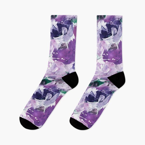 Item preview, Abstract purple flowers, art painting designed and sold by Lusy Rozumna.