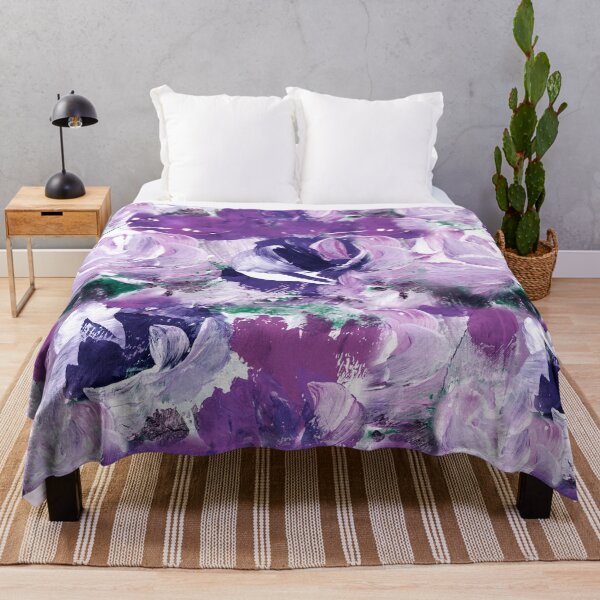 Item preview, Abstract purple flowers, art painting designed and sold by Lusy Rozumna.