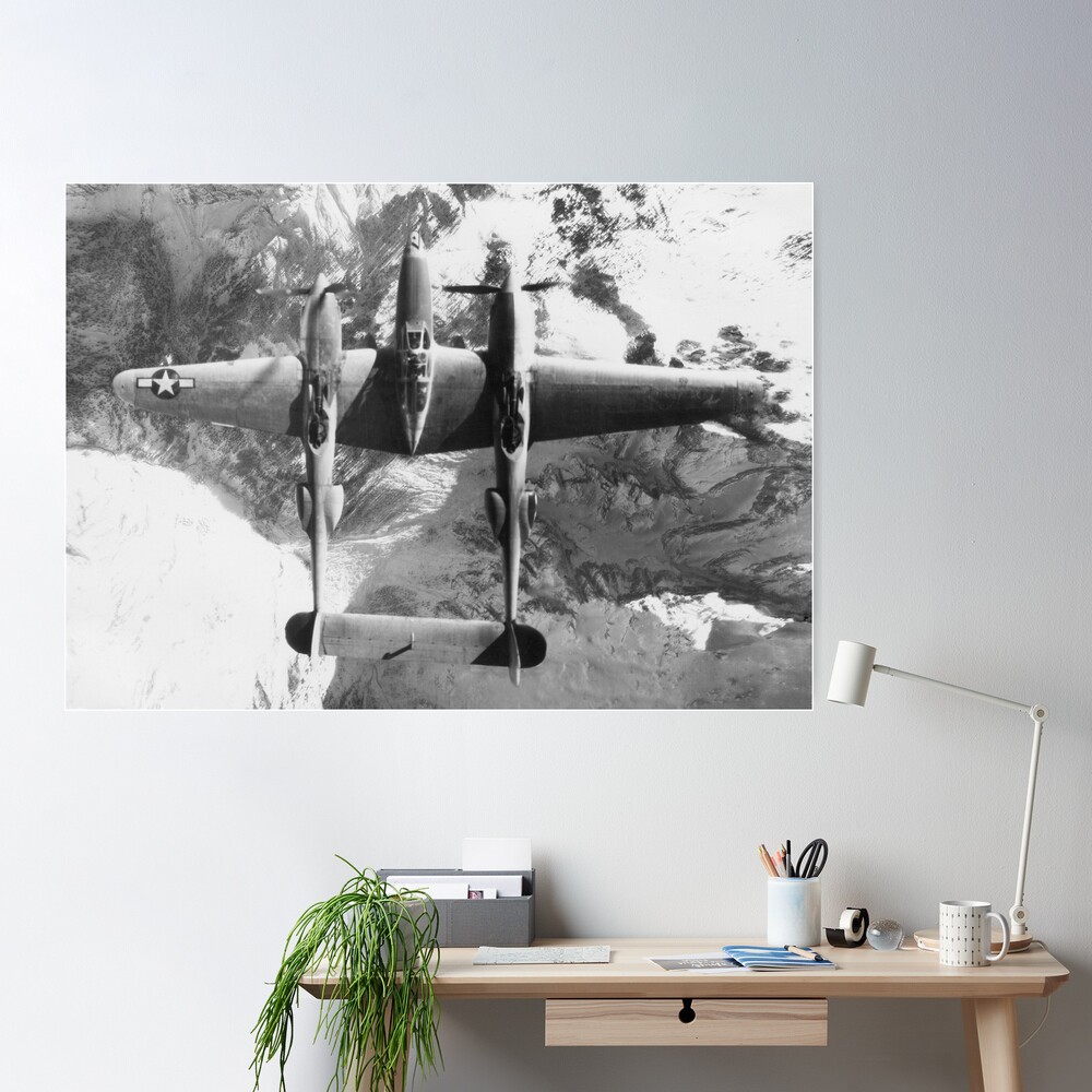 WWII, Aerial Photo Reconnaissance, P-38 Lightning. Poster