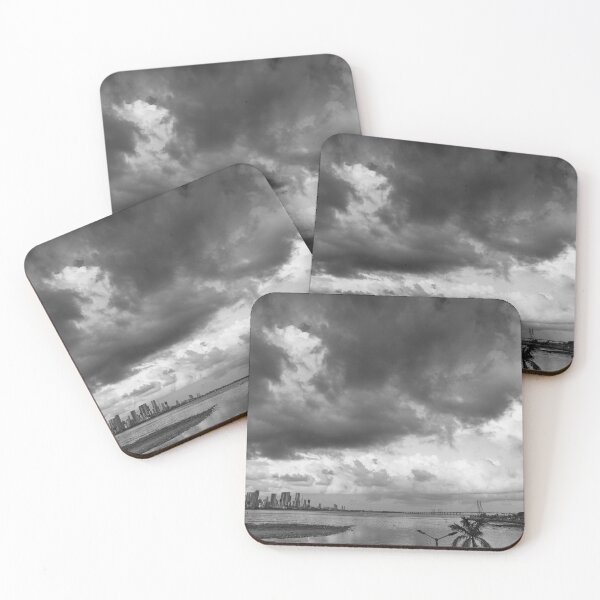 Item preview, Mumbai skyline with Sea link bridge in monochrome, India, modern art, wall art, print, personalised gifts, custom printed gifts designed and sold by CameraDesign.