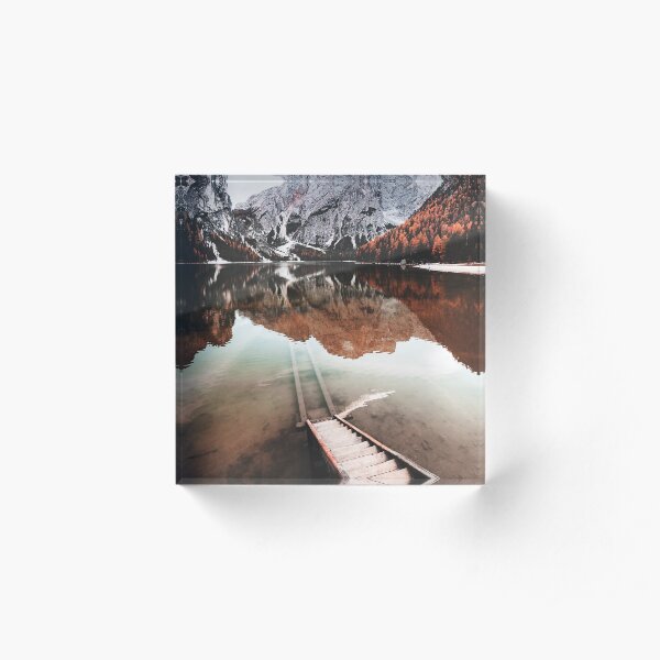 braies lake in trentino - italy Acrylic Block