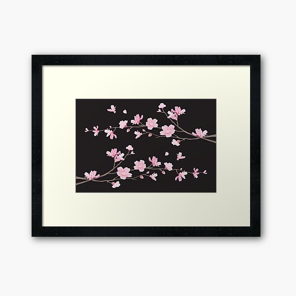 Cherry Blossom - Black Framed Art Print