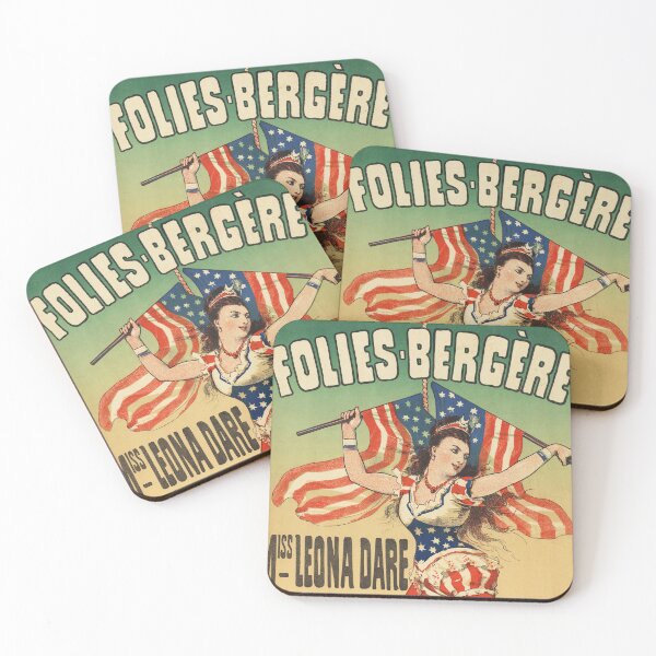 Item preview, FOLIES BERGERE American Miss Leona Dare 1876 by Jules Cheret Vintage French Theater Poster designed and sold by retroposters.
