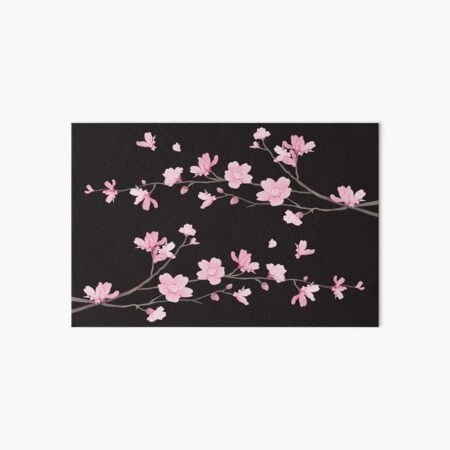 Flor de cerezo - negro Lámina rígida
