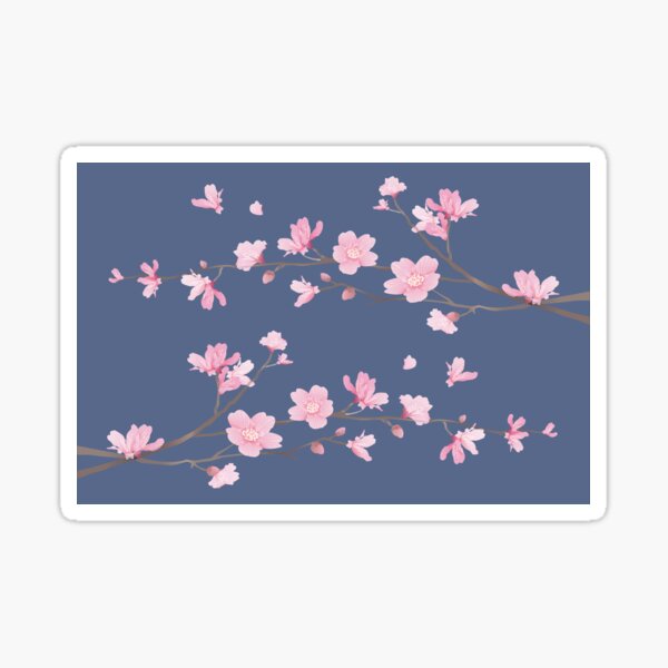 Aperçu de l'œuvre Fleur de cerisier - Bleu denim créée et vendue par designenrich.
