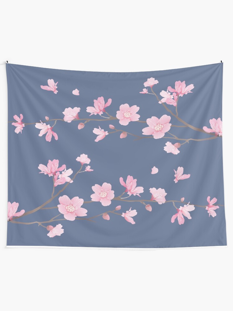 Vista alternativa de Tela decorativa Cherry Blossom - Denim