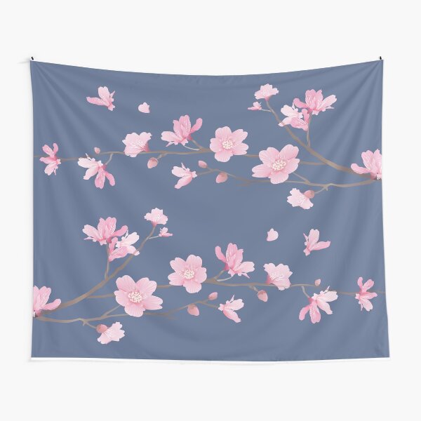 Cherry Blossom - Denim Tapestry