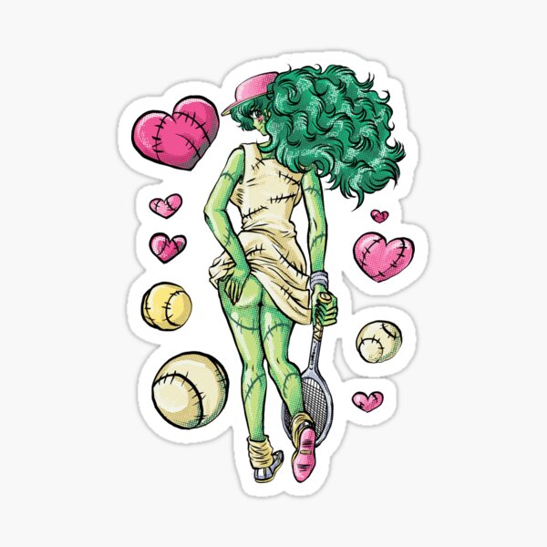 Body Parts Betty Zombie Pin-Up - Tennis Sticker