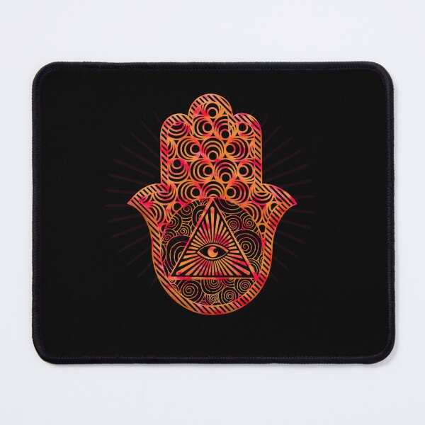 Item preview, Hand of Hamza protect sign - red and gold mystical symbol designed and sold by DesignsbyMona.